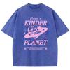 Geeate A Kinder Planet Pink Print Mans Tee Clothing Cartoon Comfort T-Shirt Round Neck T-Shirts Retro S-Xxxl Half Sleeve