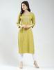 Women's Self Design 3/4 Sleeve Regular Fit Kurti