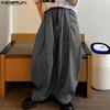 Men's Drawstring Elastic Waist Striped Printed Casual Baggy Drop-crotch Pants