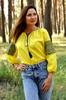 Ethnic Women's Embroidered Shirt Short Sleeve Ukrainian Shirt Folk Embroidered Shirt for Women Natural Linen Embroidered Shirt Yellow