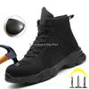 Indestructible Ryder Shoes Men Steel Toe Cap Work Safety Shoes Puncture-Proof Lightweight Breathable Sneakers Black Work Boots