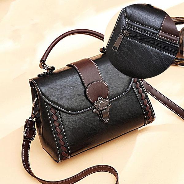 Women PU HandBag Women Single Shoulder Bags Casual Small Square Bag Leather Stitching Soft Messenger Bag