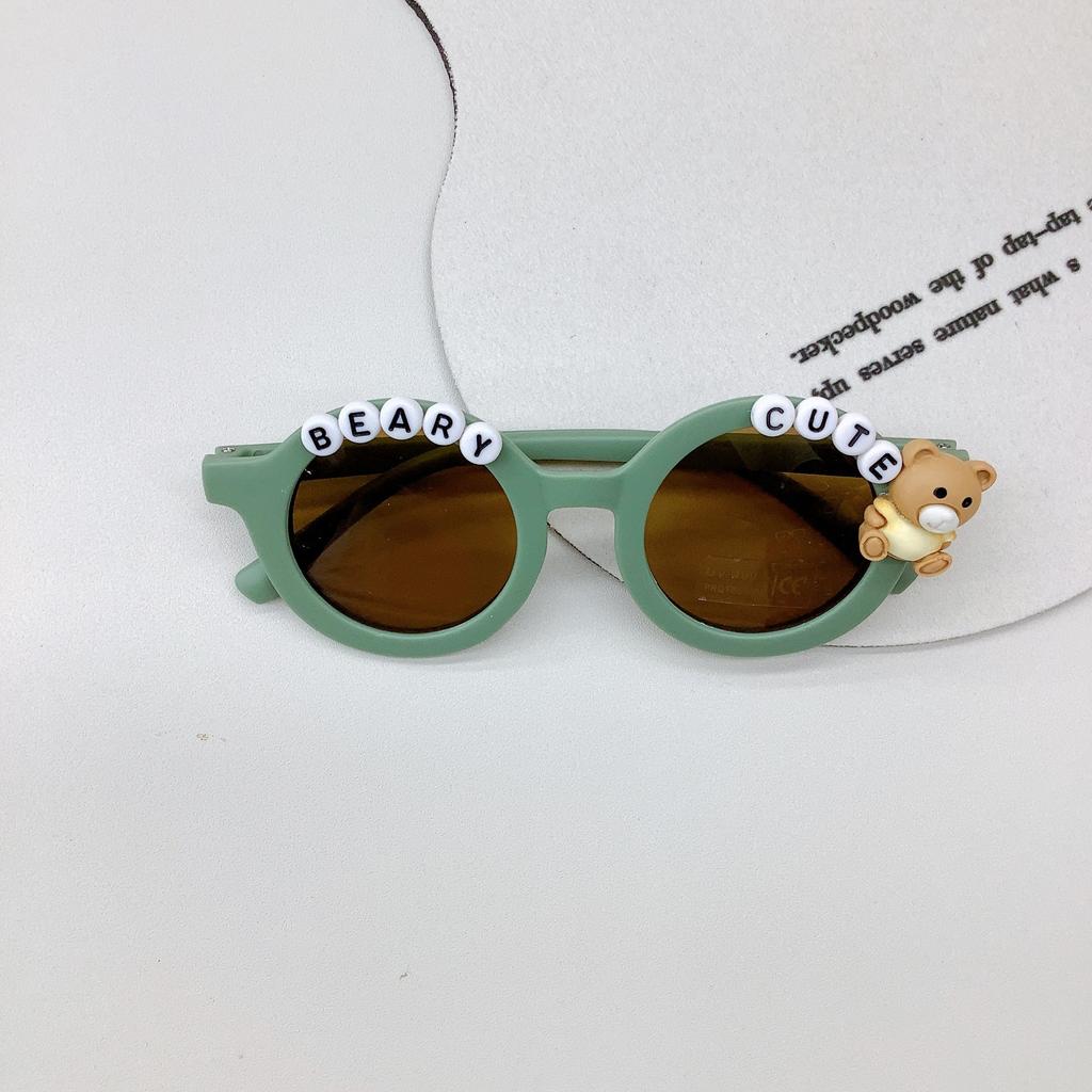 Vintage Children'S Sunglasses Cute Baby Bear Sunglasses Fashion Cartoon Uv-Proof Boys And Girls Glasses