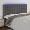VidaXL LED Headboard Bedroom Furniture Double Bed Accessory Head of Bed Frame Interior Grey 3122530