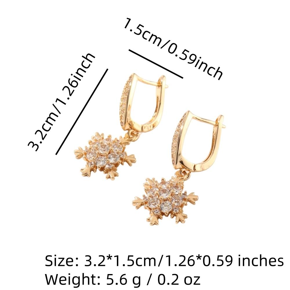 Snowflakes Shape Dangle Earrings for Women 2025 New Fashion Earring Golden Wedding Party Jewelry Accessories Gifts