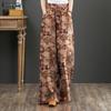 ZANZEA Women Floral Print Casual Elastic Waist Wide Leg Trousers Pants