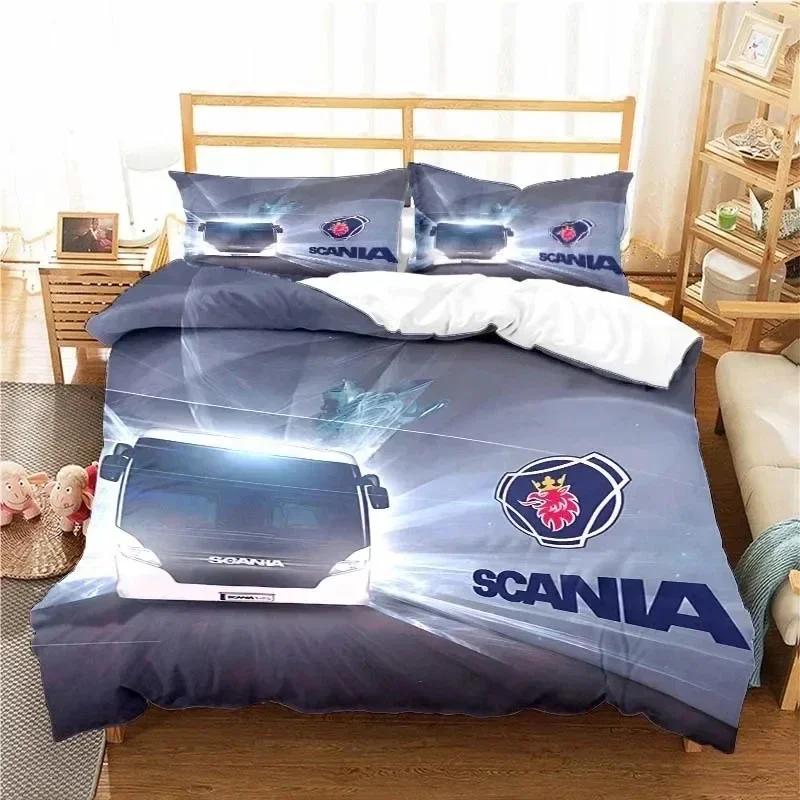 Scanias Truck Logo Bedding Set Boys Girls Twin Queen Size Duvet Cover Pillowcase Bed Kids Adult Fashion Home Textile
