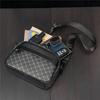 Men Shoulder Crossbody Bag Fashion Luxury Plaid Designer Leather Small Square Bag Male Business Travel Messenger Bags Handbag