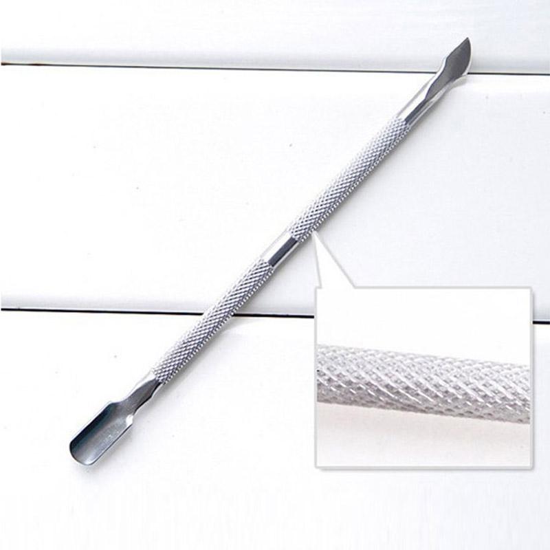 4Pcs/lot Double Sided Finger Cuticle Pusher Dead Skin Nail Art Remover Cuticles Stainless Steel Pedicure Manicure Cleaner Tools