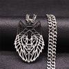 Wolf Necklace Men Ladies Stainless Steel Necklace Men Chain Fashion Animal Men Necklace Punk Jewelry Gift
