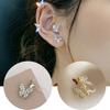 Women Butterfly Earring Shiny Ear Clip Stud Party Wedding Jewelry Accessory Gift