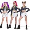 Girls Kids Zoey Rumi Mira Cosplay Idol Black Stage Perfermence Suit K-Pop Demon Hunters Costume Set Child Halloween Carniva Suit