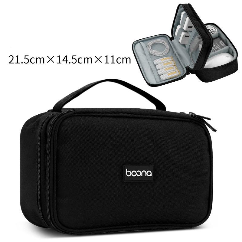 Boona Travel Accessories Bag Portable Electronic Accessories case,Dual Cable Organizer Bag Carrying Bag for Cords,USB Flash L&XL