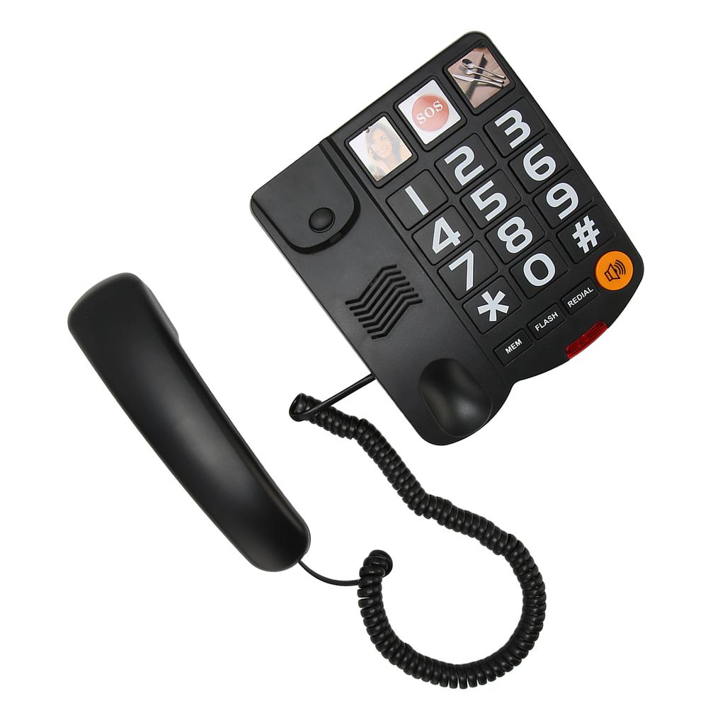 Big Button Phone Multifunction One Touch Dialling Hands Free Corded Landline Telephone with Loud