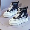 Women's Shoes Fashion Inner Height Increase Casual Shoes Women's Spring New White High Top Shoes for Students White Sneakers