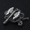 BaviPower Nordic Axe Necklace for Men Nordic Single Sided Double Sided Battle Axe Pendant Stainless Steel Keel Chain Protection