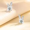 Year of The Rabbit Earrings Women's Light Luxury Niche Design Sense Small Birthday Year Zircon Rabbit Earrings