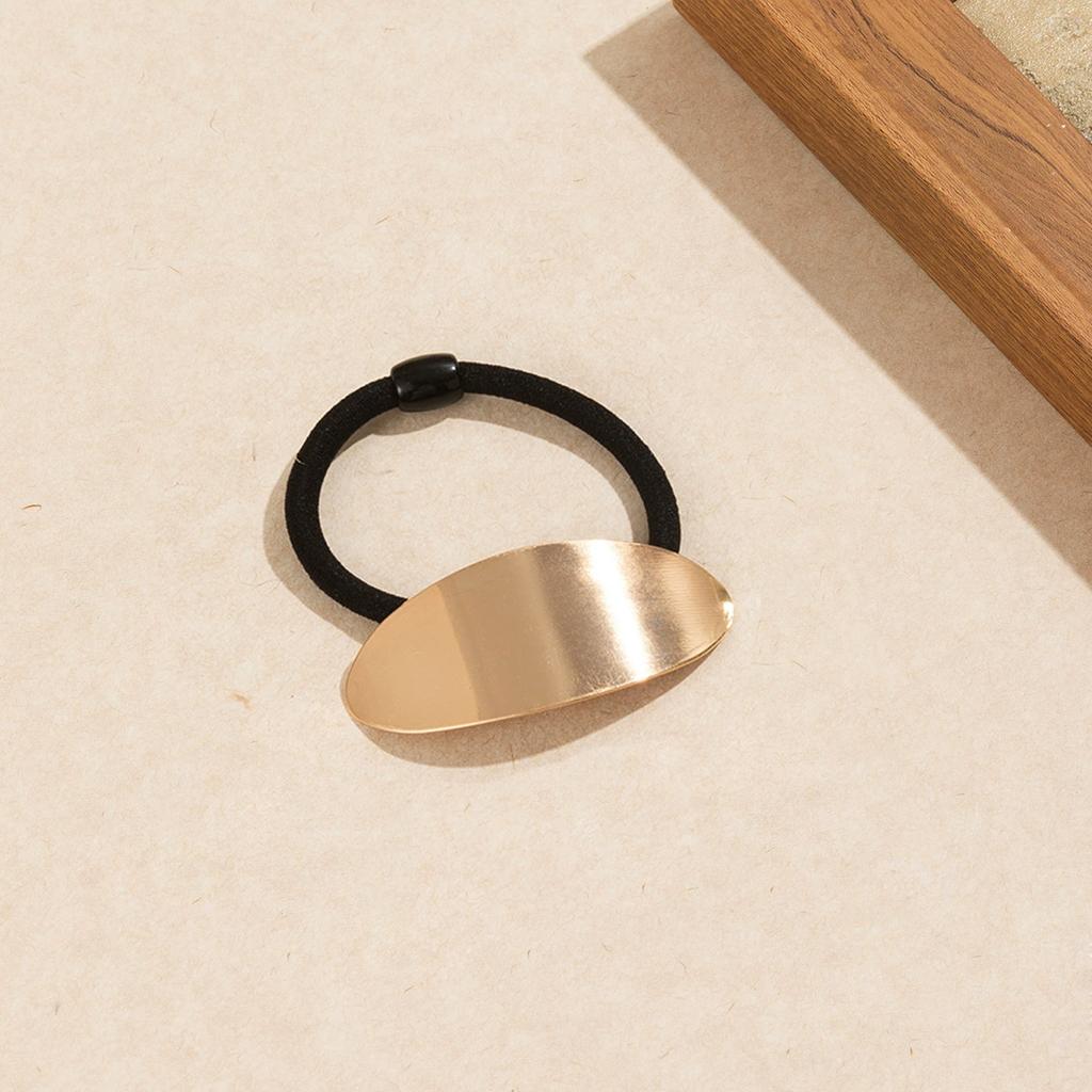 Boho Chic Alloy Hair Tie Set - Sleek Leaf Design, Glossy Metal Ponytail Holders for Women & Girls 14+, Durable & Stylish Gift