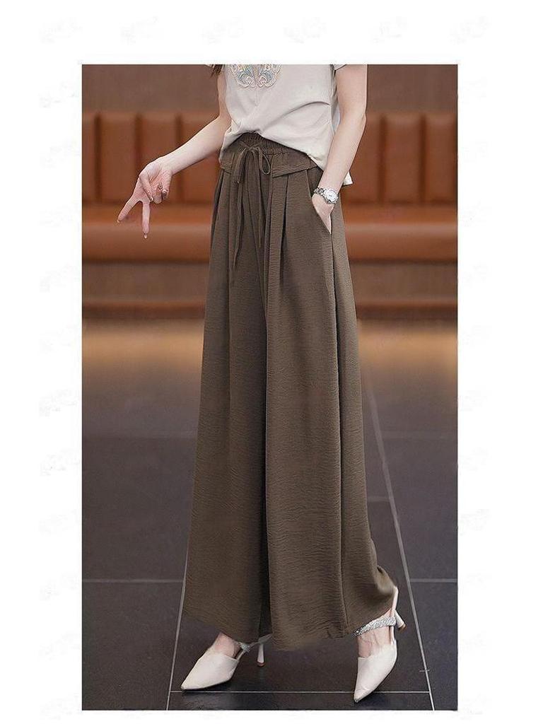 2024 Women's High-Waist Wide-Leg Drape Skirt Pants - Slim, Stylish, and Casual Summer Trousers