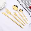 30pcs Gold Dinnerware Set Stainless Steel Cutlery Set Steak Knife Fork Coffee Spoon Flatware Cake Fork Teaspoon Silverware Western Kitchen Tableware