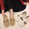 Fashion Soft Soled Elegant Casual Flat Plush Shoes Women's 2025 New Autumn Comfortable Shallow Mouth Slip On Fashion Cotton Single Shoes