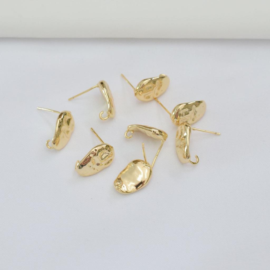 10 шт. 14-каратного золота обернутые в золотую оболочку серьги-гвоздики особой формы в стиле барокко с холодным ветром из серебра 925 пробы сделай сам серьги ручной работы аксессуары материал