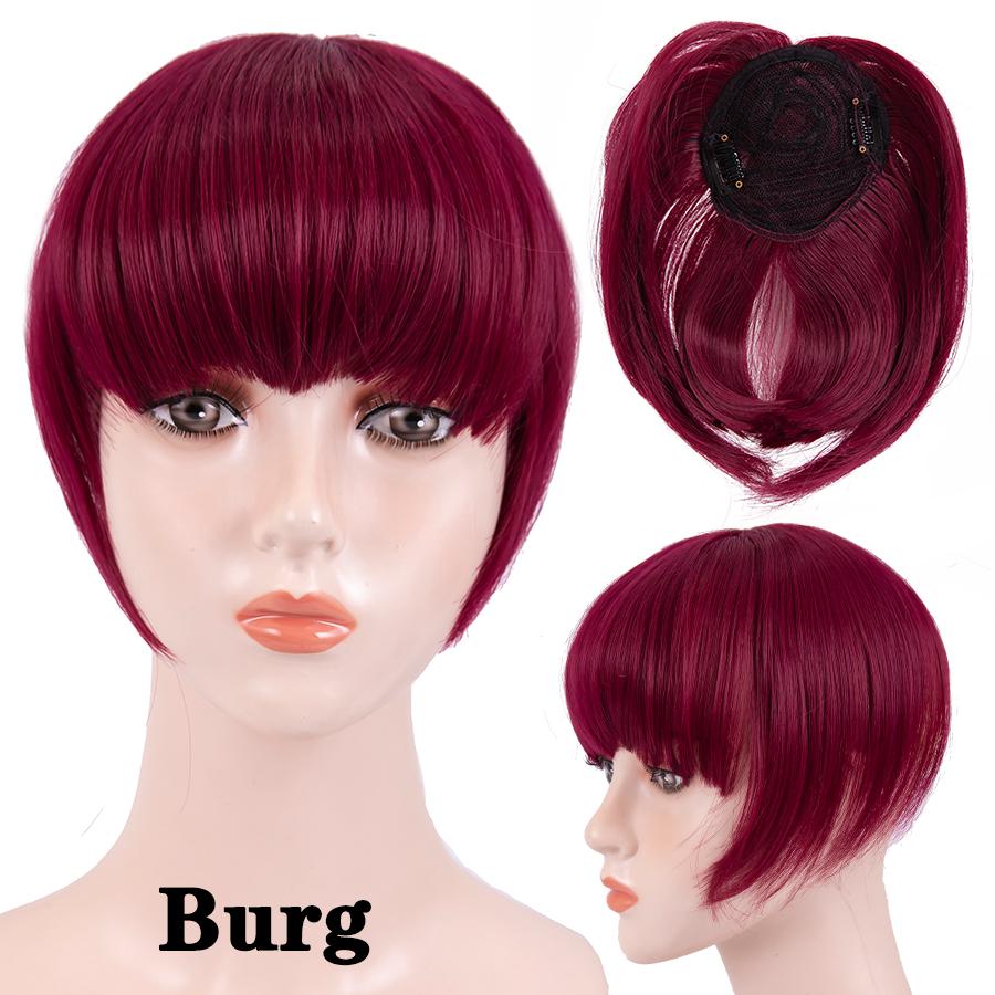 Fringe Bangs Synthetic Hair Extensions Clip In Bangs 6 Inch Short Straight Hairpiece Front Neat Bang Two Side Blonde