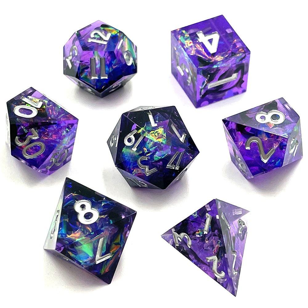 7Pcs/Set Creative Resin For D&d DND Polyhedral Dices Dice Set Table Games Accessory