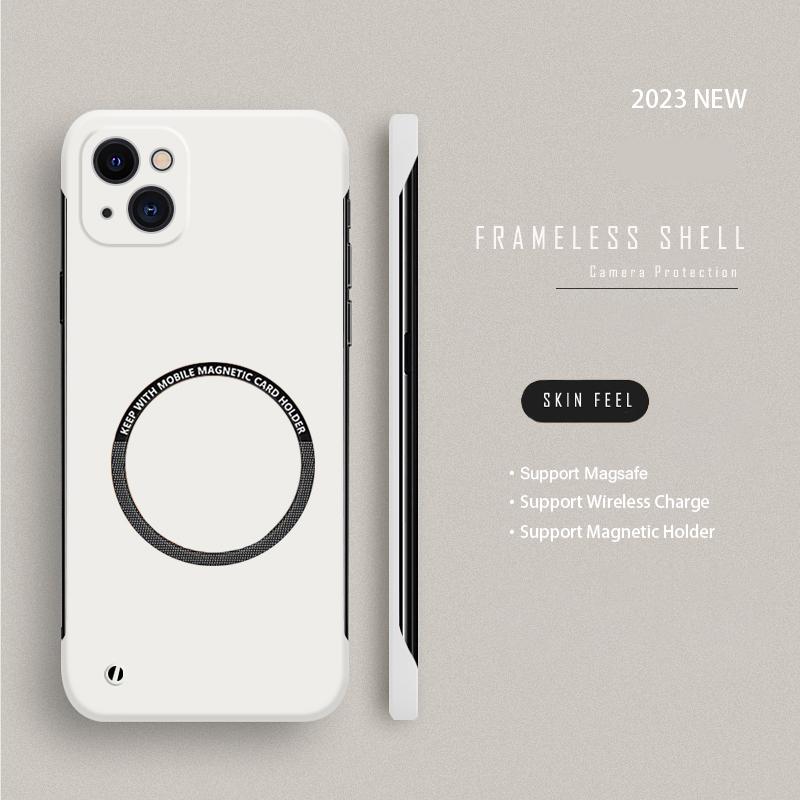 Ultra Thin Hard PC For Magsafe Frameless Magnetic Phone Case For iPhone 14 11 12 13 Pro Mini XR XS Max X 7 8 14 Plus SE Wireless Charging Cover