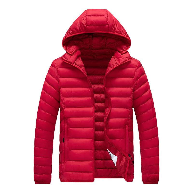 Autumn Winter Men's Light Down Jacket Fashion Hooded Short Large Ultra-thin Lightweight Youth Slim Coat Down Jackets
