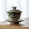 Ceramic Tea Mug Gaiwan Hand-painted Teacup with Saucer Drinkware 175ML