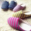 Women's Men's Winter Striped Warm Soft Anti-Slip Indoor Shoes Home Slippers