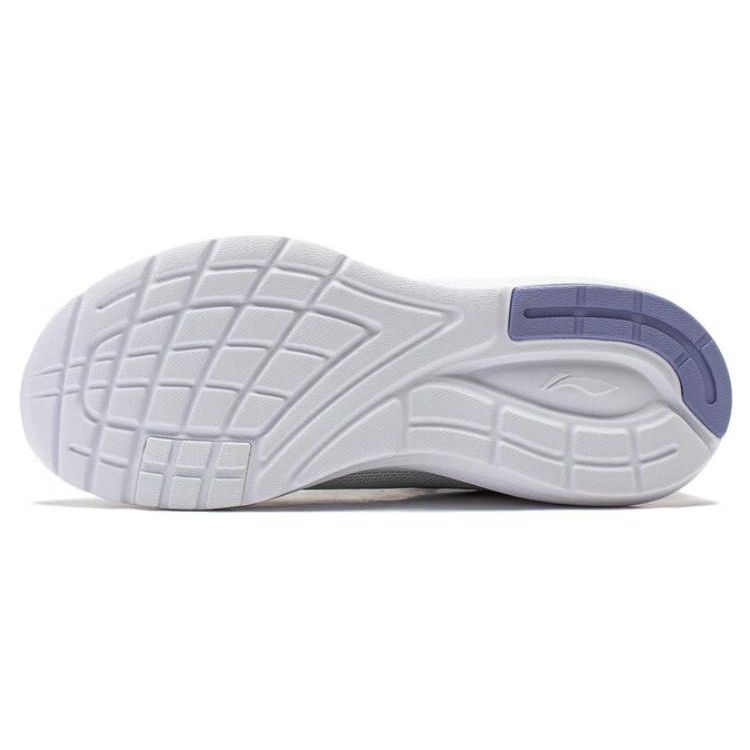 Li-Ning Lightweight Reflective Casual Comfortable Versatile Shock Absorbing Non-Slip Durable Low-Top Running Shoes Women Sneaker White Gray ARST064-2