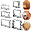 3Pcs Blessing Frame Stainless Steel Biscuit Mold Wave Rectangle/Square Cookie Cutter Wedding Fondant Cake Decoration Baking Mold