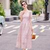 Korean Style Embroidered Lace Dress - Waist-Hugging, Breathable Summer Fashion