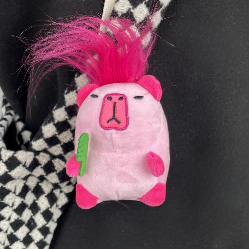 Funny Capybara Plush Doll Cartoon Kapibala Bag Keychain Small Pendant Children's Doll