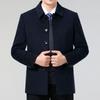 Cashmere Coat Men's Lapel Winter Down Liner Thickened Button Coat Middle-aged and Elderly Dad's Woolen Jacket