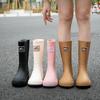 Rain Shoes Women's Velvet Rain Boots Tall Adult Waterproof Shoes Women's Fashion Work Water Boots Non-slip Kitchen Rubber Shoes