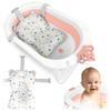 Folding Bathtub for Children, Infants with Insert Ricokids RK-286 White and Pink