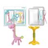 Ange Teether 2-piece Set, Nozzle, Giraffe Pink, Yellow Lips, Random Delivery (silicon Clip), 1 Set, Korean Baby Products
