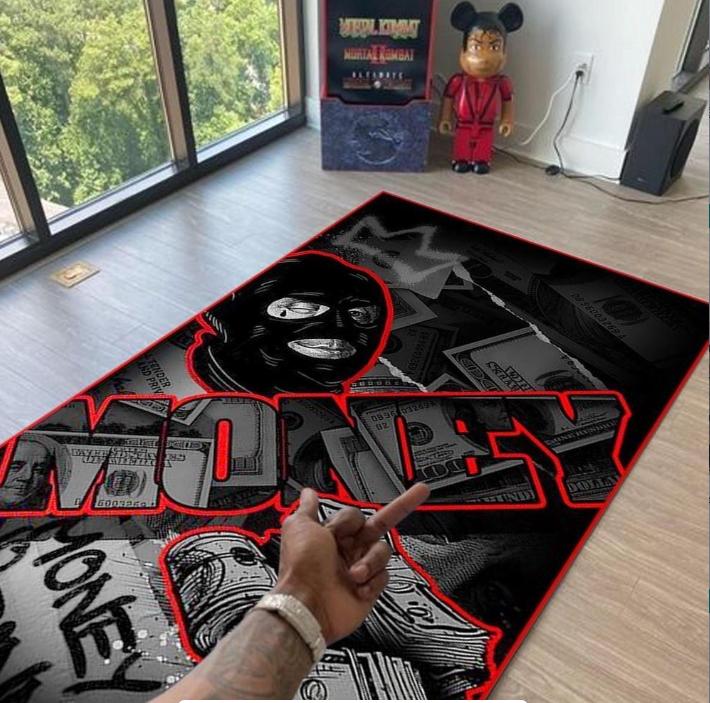 Dollar Design Vintage Rug Gothıc Bohemian Area Living Room Sofa Bedroom Rustic Decor Black Rugs Retro Carpet Home Decoration