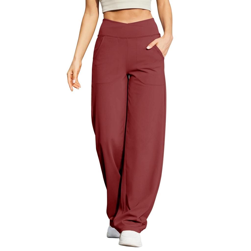 Wide Leg Pants For Women Yoga Pants High Waist Sweatpants With Pockets Stretch Pants Comfy Workout Sports Sweatpants