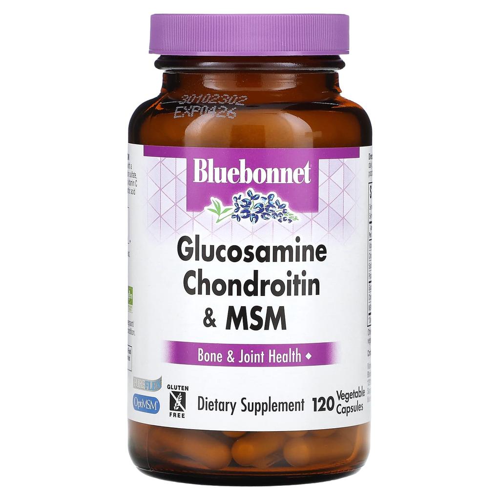 Bluebonnet Nutrition Glucosamine Chondroitin & MSM, 120 Veggie Capsules