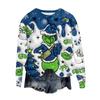 Women's Fashion Round Neck Pullover Top Long Sleeve Tee Christmas Printed Sweatshirt