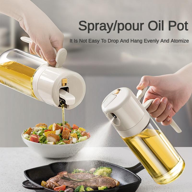 250ml Oil Spray Bottle High Borosilicate Glass Cooking Oil Dispensers Olive Oil Sprayer Mister for Air Fryer Salad Baking
