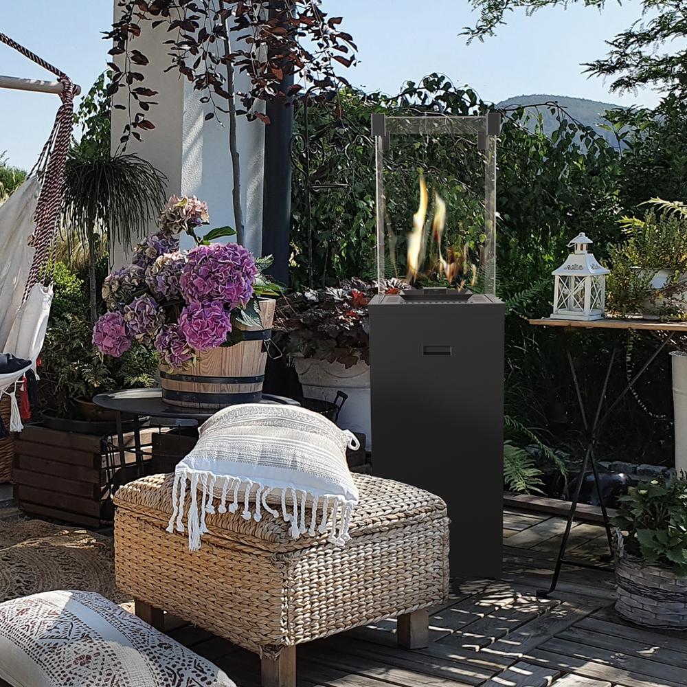 Patio Gas Heater Patio Slim Steel Black Manual 8,2 kW