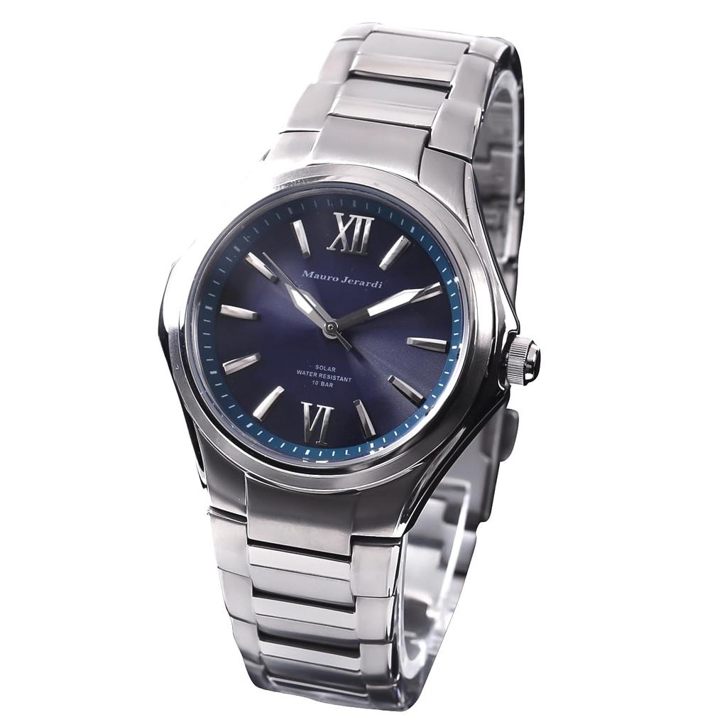[Mauro Gerardi] Men's Solar Watch, Titanium, Lightweight, Water Resistant To 10 ATM, MJ039 (MJ039-5/Blue)