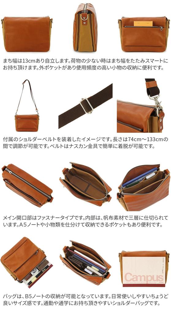 Shoulder Bag Genuine Leather Glove Leather YNM200 Navy [Baggy Port] Men's BP-YNM200-NV