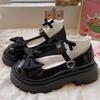Mary Jane Small Leather Shoes Summer Women's Platform Big Head Shoes Sweet and Cool Versatile Thin Bow Single Shoes
