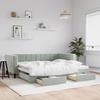 VidaXL Daybed with Trundle and Drawers Light Grey 90x200cm Velvet 3196739